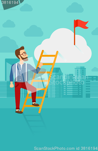Image of Man climbing the ladder.