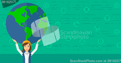 Image of Woman holding globe.
