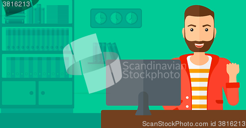 Image of Cheerful successful man.