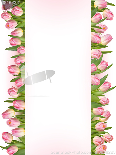 Image of Greeting card with tulips. EPS 10