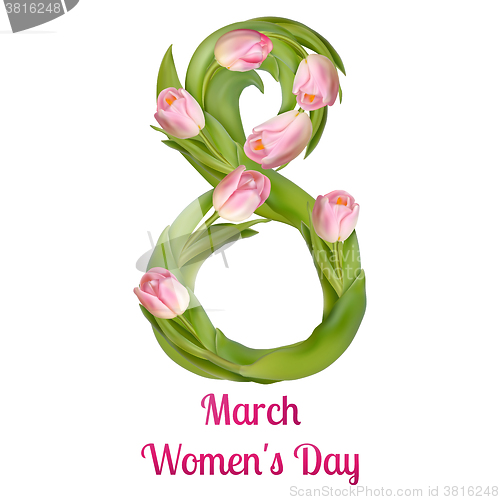 Image of Womens Day greeting card. EPS 10