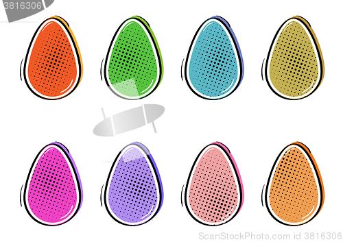 Image of collection of color eggs