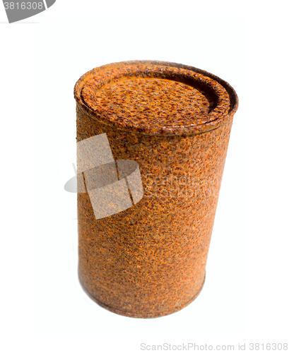 Image of tin can on white background