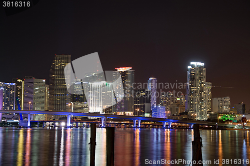 Image of Night over Miami, Florida, USA