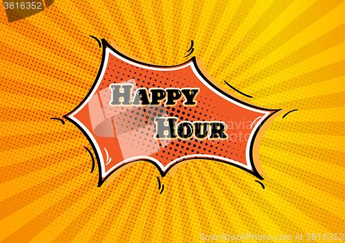 Image of comic bubble happy hour