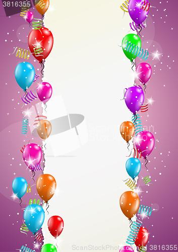 Image of backgroud with balloons and torn paper