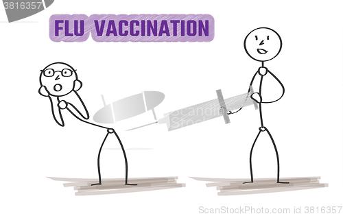 Image of man and flu vaccination