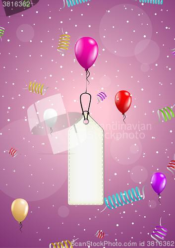 Image of background with balloons and confetti