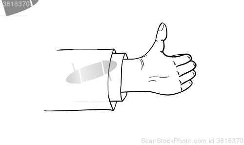 Image of sketch thumb up