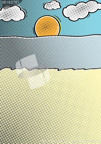 Image of comic beach background