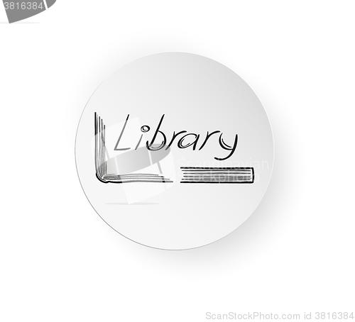 Image of button with book