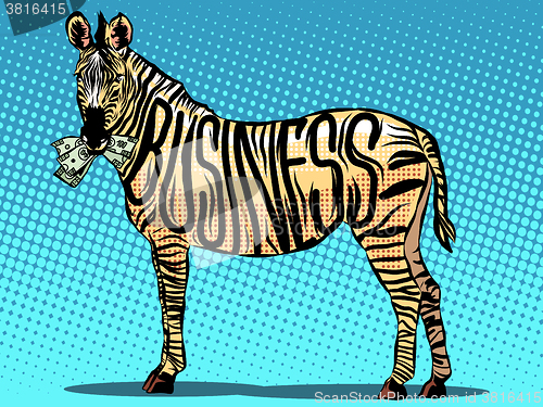 Image of Business Zebra eats money