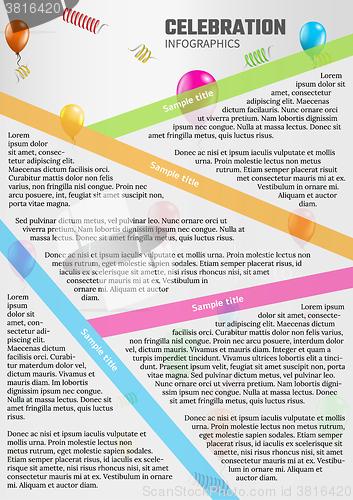 Image of celebration infographics with balloons