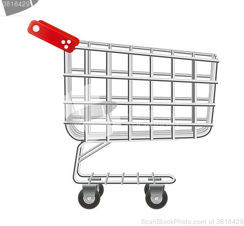 Image of empty supermarket cart