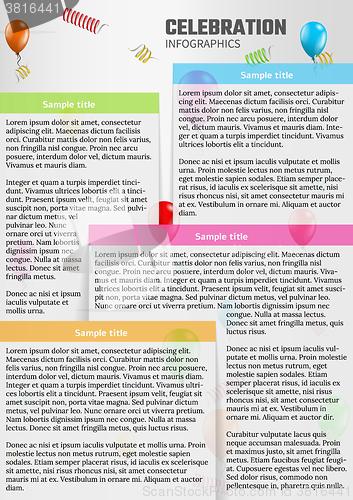 Image of celebration infographics with balloons
