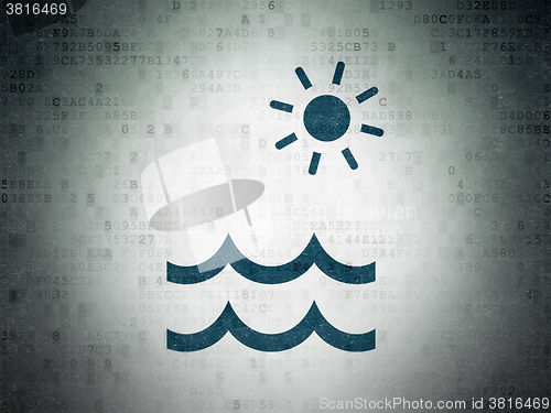 Image of Tourism concept: Beach on Digital Paper background