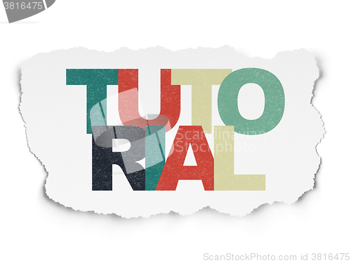 Image of Learning concept: Tutorial on Torn Paper background