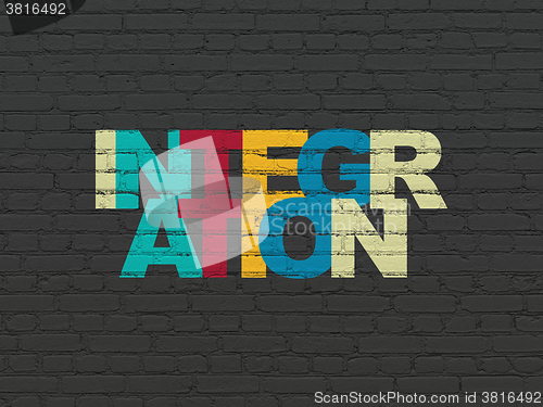 Image of Business concept: Integration on wall background