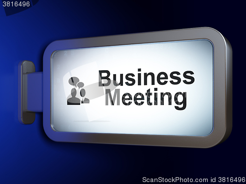 Image of Finance concept: Business Meeting and Business Meeting on billboard background