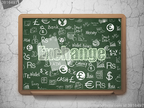 Image of Money concept: Exchange on School Board background