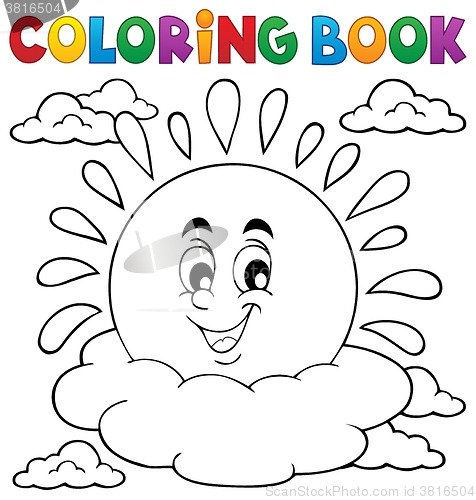 Image of Coloring book cheerful sun theme 1
