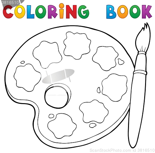 Image of Coloring book paint palette theme 1