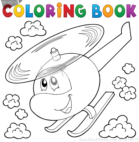 Image of Coloring book helicopter theme 1