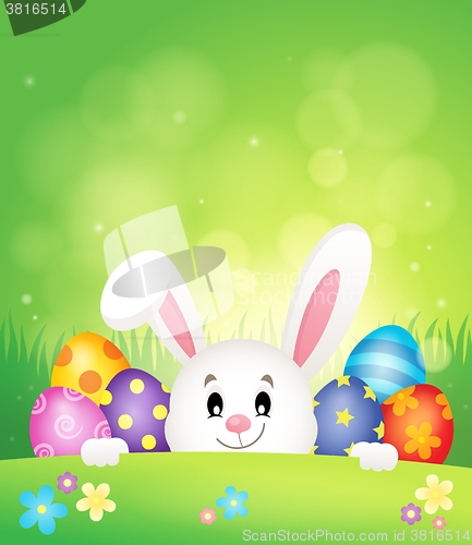 Image of Easter eggs and lurking bunny theme 1