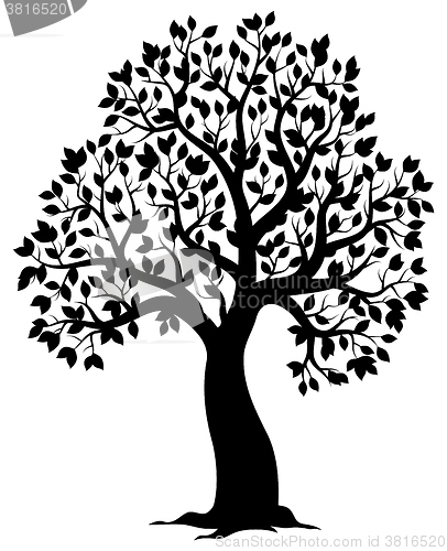 Image of Silhouette of leafy tree theme 3
