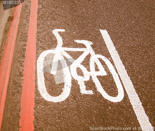 Image of  Bike lane sign vintage