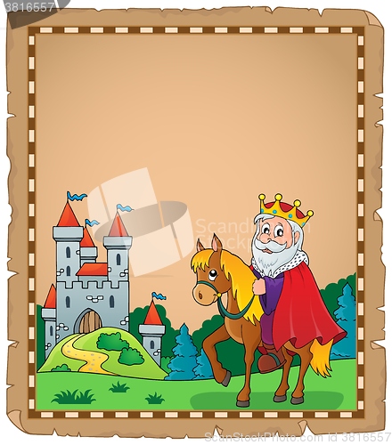 Image of Parchment with king on horse theme 2