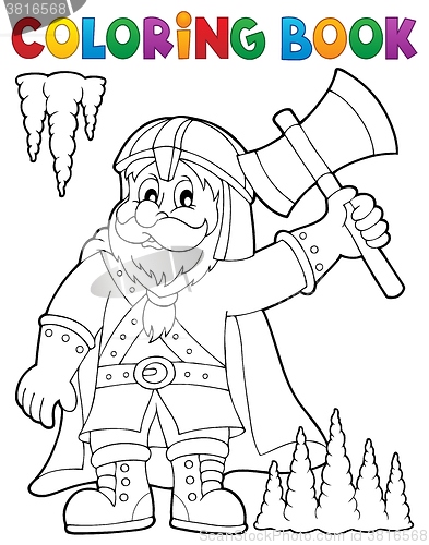 Image of Coloring book dwarf warrior theme 1