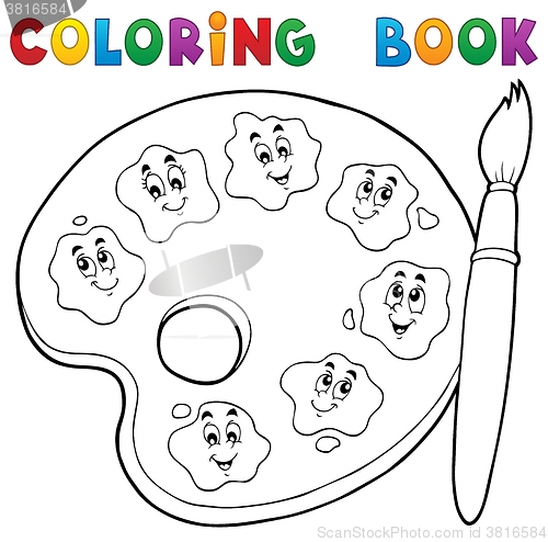 Image of Coloring book paint palette theme 2