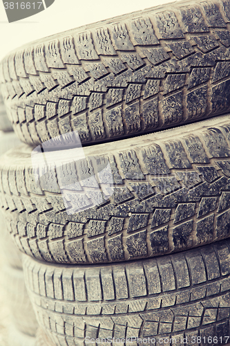 Image of close up of wheel tires