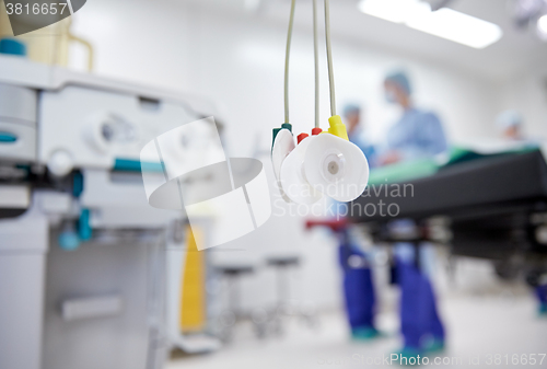 Image of electrodes at hospital ward or operating room