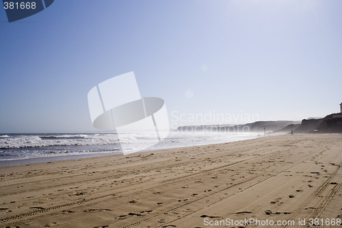 Image of Foggy beach landscape