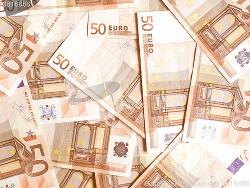 Image of  Euro bankonotes background vintage