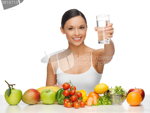 Image of woman with healthy food