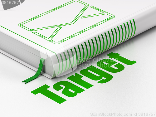 Image of Business concept: book Email, Target on white background
