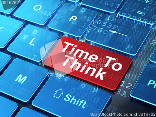 Image of Timeline concept: Time To Think on computer keyboard background