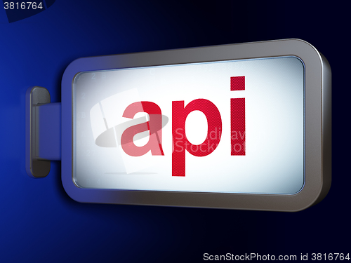 Image of Programming concept: Api on billboard background