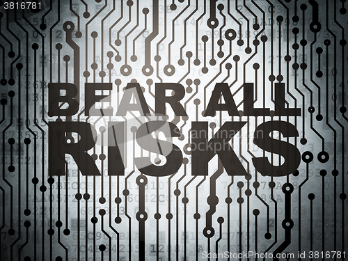 Image of Insurance concept: circuit board with Bear All Risks