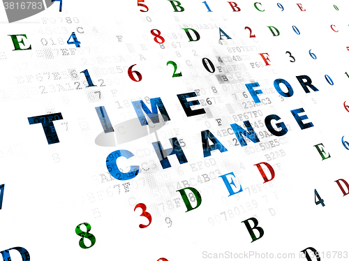 Image of Time concept: Time for Change on Digital background