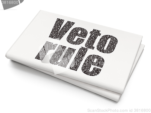 Image of Political concept: Veto Rule on Blank Newspaper background