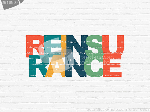 Image of Insurance concept: Reinsurance on wall background