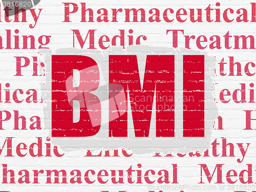 Image of Healthcare concept: BMI on wall background