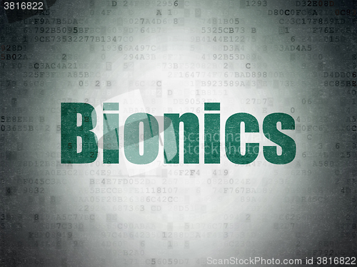Image of Science concept: Bionics on Digital Paper background