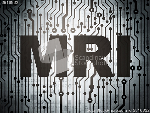 Image of Healthcare concept: circuit board with MRI