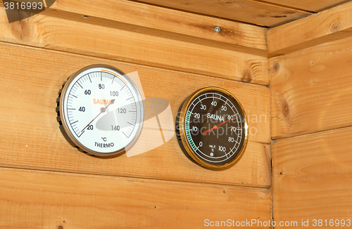 Image of Small home Finnish wooden sauna