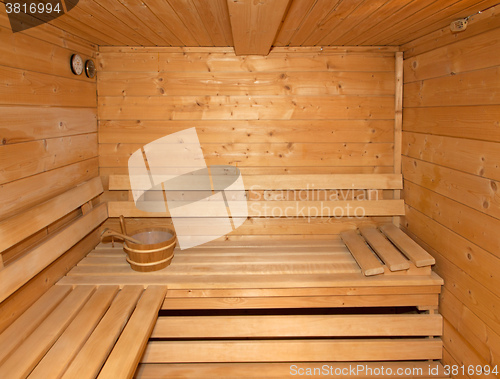 Image of Small home Finnish wooden sauna